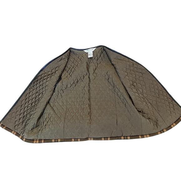 Vintage 90s Petite Sophisticate Mustard Yellow Green Tartan Plaid Wool Vest 12 - Picture 5 of 6